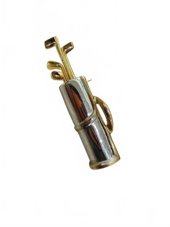 Jewelry - Vintage Golf Bag and Clubs Brooch Pin